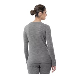 FRUIT of the LOOM Womens  Eversoft Waffle Thermal Top Shirt Grey XL 16-18  NEW