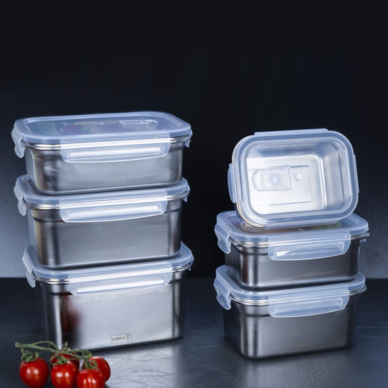 Lurch 240895 Lunch Box Safety/Storage Box Made of High-Quality Stainless