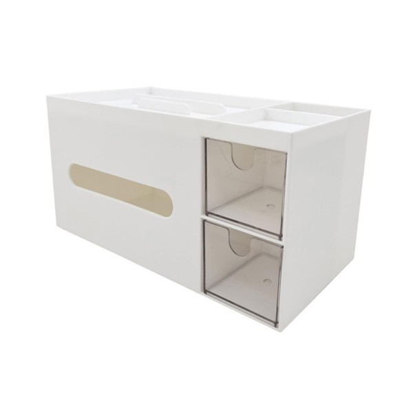 ULTECHNOVO Multi Functional Tissue Storage Box White Plastic Napkin Container