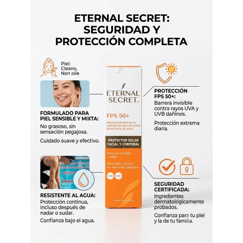 Protector Solar Eternal Secret Spf 50+ Invisible 125 G