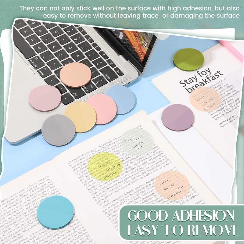 Sabary 500 Sheets Transparent Sticky Notes Round Translucent Sticky Notes