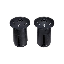 BBB Cycling Handlebar End Caps - ScrewOn Aluminium - Robust Aluminium Construction with Reflective Surface - Reusable Handlebar Plugs - Bicycle Accessories - Black - BHT-97R