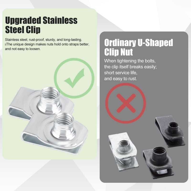 2 Sets 304 Stainless Steel Fuel Tank Strap Bolts, Premium