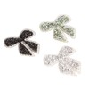 18pcs Bow Knot Rhinestones Patches Silver Black Green Exquisite Iron