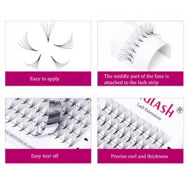 Lash Fans D Curl 0.07 14mm 5D Lash Extensions Pro Ponit Middle Stem Premade Eyelash Extensions Optinal 3D-20D Thickness 0.07 0.10 C D Curl 8-20mm Length (5D-0.07-D, 14mm)