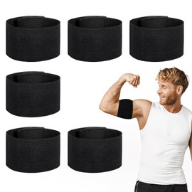 simarro 6PCS Captain Armbands, Black Elastic Protective Arm Band Adjustable Leader Armband, Team Sport Arm Badge Funeral Mourning Band Outdoor Football Basketball Volleyball Sports Accessories Coach