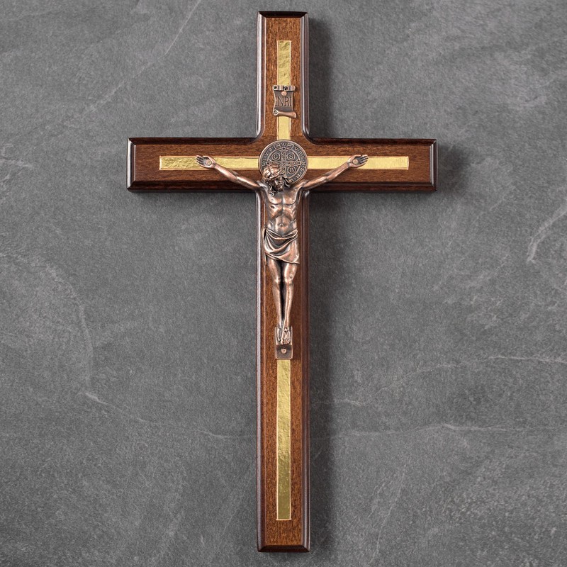Asterom St Benedict Crucifix Wall Cross - Handmade Saint Benedict