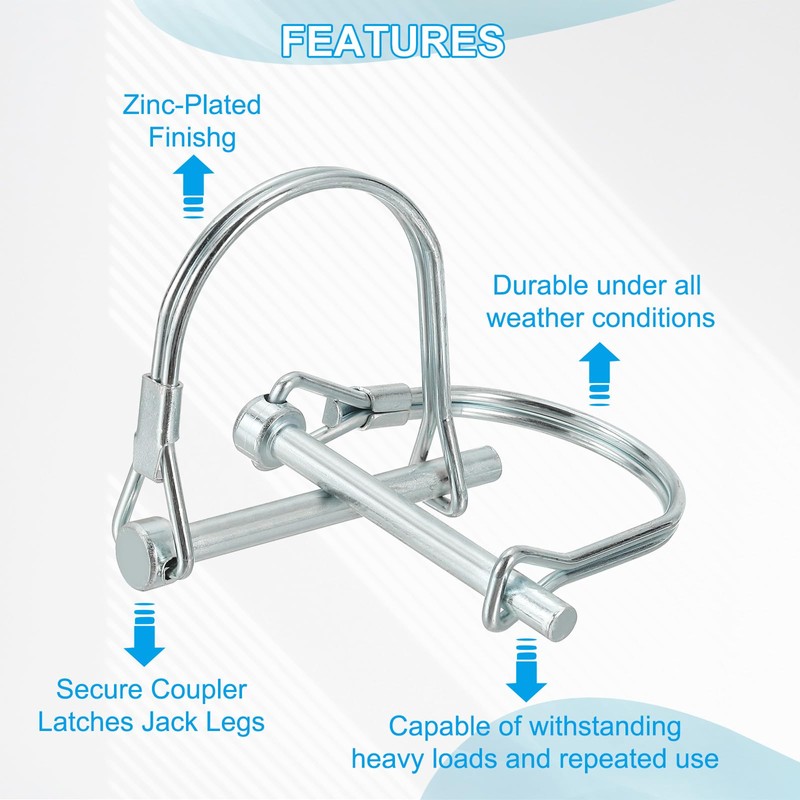PATIKIL トレーラーカプラーピン5/16x3-9/16" 2個 ワイヤーロ ックピンセーフティーシャフトロックピンラウンドPTOピン 農業トレーラー 芝生用ヒッチ 庭園トラクター カヤック ボート用（8x90mm）