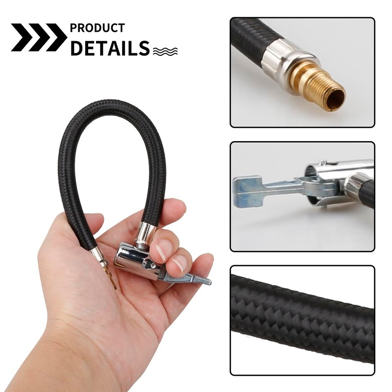 Tabanzhe Tire Inflator Extension Tube Tyre Pump Quick Inflation Chuck