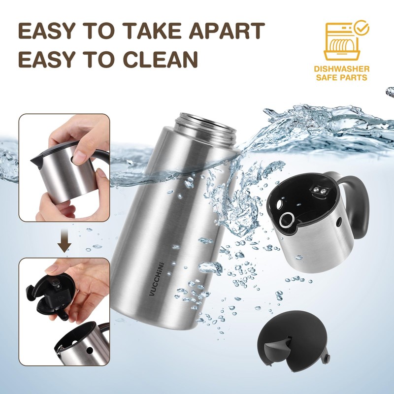 Vucchini - Botella dispensadora de aceite de cocina con tapa