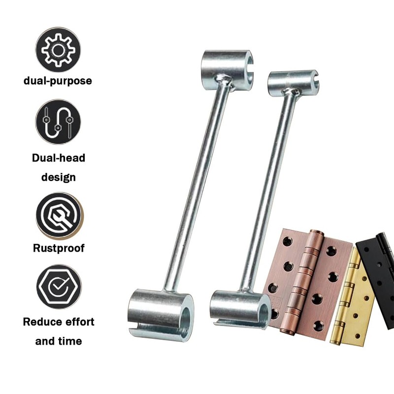 Door Hinge Adjustment Tool - Long Handle Double Headed Tool