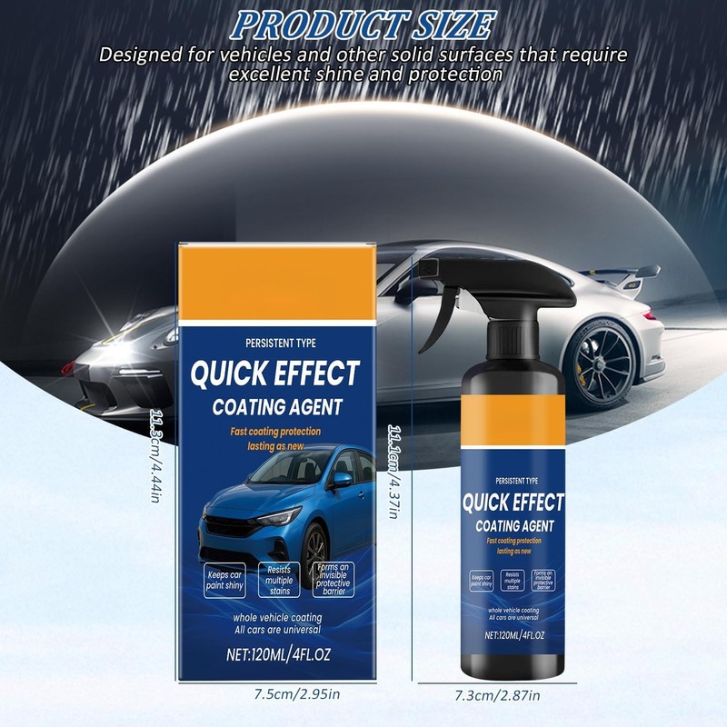 Car Quick Coating Spray, 2-Pack, Advanced Paint Protection, Vehicle Detailing