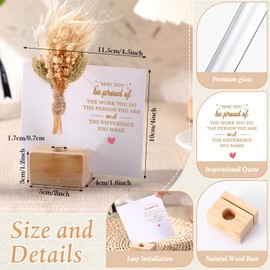 Yousoontic Appreciation Gifts Motivational Desk Decor Thank You Sign for Coworkers Dried Flower Thank You Card Inspirational Desk Signs for Home Office Teacher Staff Employee Friend Family