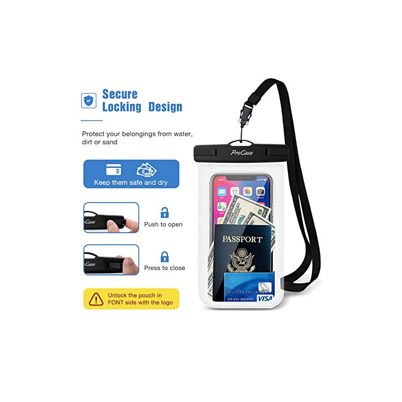 ProCase Waterproof Phone Pouch - 6 Pack Dry Bag for