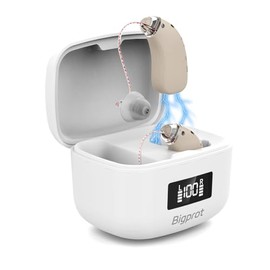 OTC Hearing Aids for Seniors, 2026 Rechargeable Digital Sound Amplifier with Noise Cancelling for Adults, Lightweight Beginner-Friendly Hearing Aids(White)