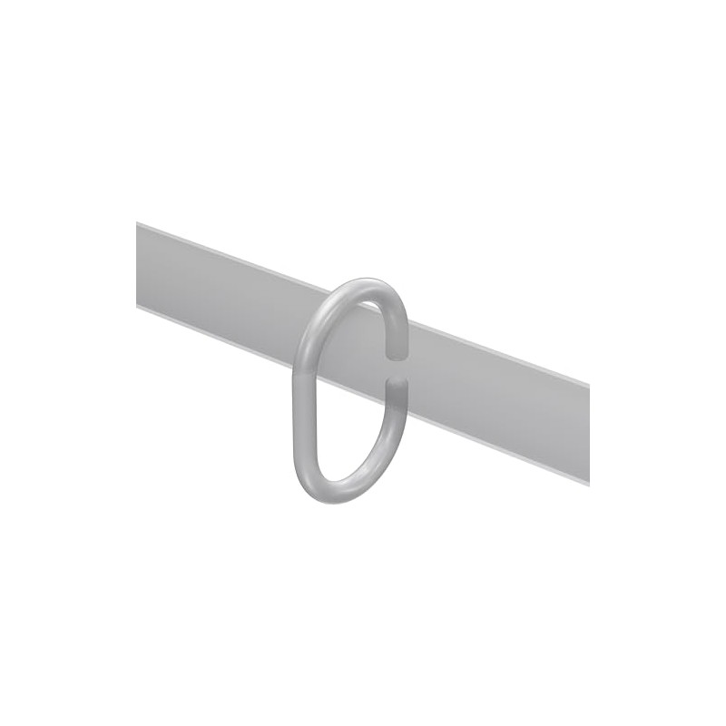 Interdeco Shower Curtain Rings in Crystal Clear Plastic Oval Open