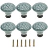 M MIMHOOY 6 Pcs Ceramic Green Drawer Dresser Knobs Vintage