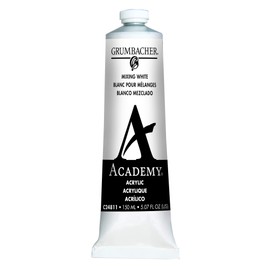 Grumbacher Academy Acrylic Paint, 150ml/5.07 oz Plastic Tube, Mixing White (C24811)