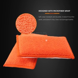 SPTA Esponja de Limpieza Interior de Coche, 8 Unidades, aplicador de Cera de Microfibra para Coche, Barco, Madera, mrmol y Motocicleta, 6 x 3.3 x 0.8 Pulgadas, Naranja
