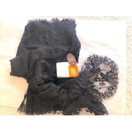 SOLSTISS Chantille Floral Lace New 40 " wide Made in France Exquisite. Black