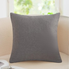 TUKUMO Cotton Linen Cushion Cover Solid Color 17.7 x 17.7 x 20.9 inches (45 x 45 x 50 cm), Square, Stylish, Scandinavian Modern, Cute, Simple, Cafe, Machine Wash, Washable (Gray, 17.7 x 17.7 inches