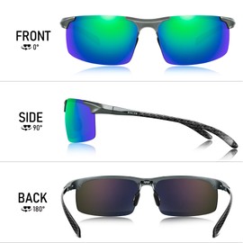 BIRCEN Polarized Carbon-Fiber Sunglasses for Men: Ultralight UV Protection Sun Glasses for Outdoor Sports Fishing Golf Hiking