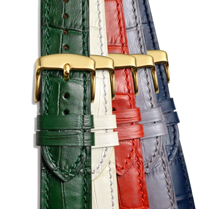 WOCCI 21mm Leather Watch Strap for Men and Women, Italian