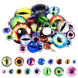 TOAOB 160pcs Glass Dragon Eyes Assorted Colors Cabochon Eyes 6mm to 30mm Half Round Dragon Eyes for Clay Doll Making Sculptures Props and DIY Jewelry Making Findings
