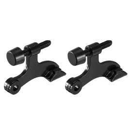 sourcing map Door Stoppers, 2Pcs 2-1/2" x 1-3/4" - Zinc Alloy Hinge Pin Door Stop, K Type Adjustable Door Stopper with Rubber Bumper Tips (Black)