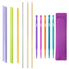 8 Pcs Quick Tube Fabric and That Purple Thang Sewing Tools with 1 Felt Storage Pouch Assorted Sizes Multifunctional Sewing Seam Presser Tool for Sewing DIY Tool (Colorful)