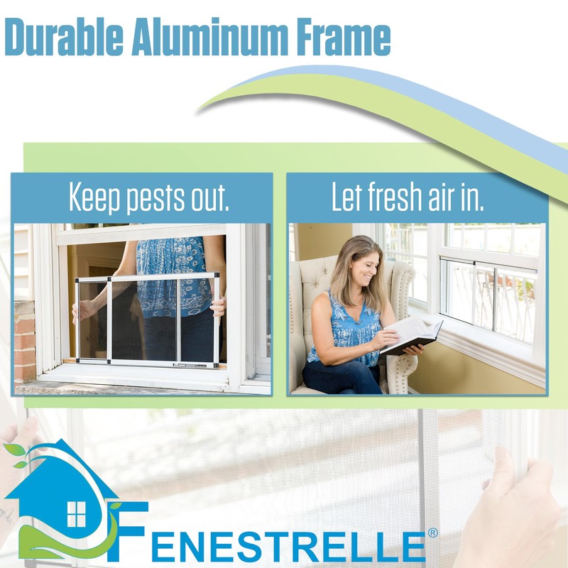 Fenestrelle Expandable Window Screen – 10″ H × 19″–36″ W