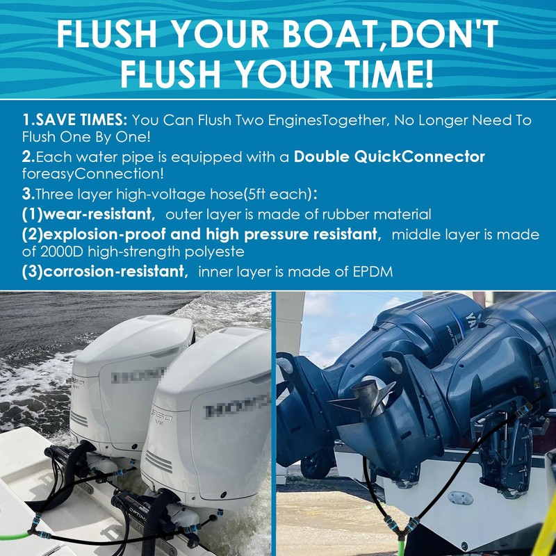 SWIFTFLUSHER Twin Outboard Quick Connect Flush kit for Yamaha &