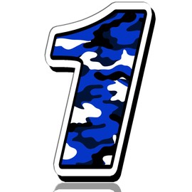 Biomar Labs® 1 x Vinyl Decal Sticker Blue Military Camouflage Auto Moto Motocross Motosport Start Racing Number 1 Rally Race Car Bike Motorcycle Tuning N 211