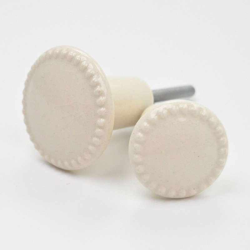 Large Classic Round Cracked Glaze Ceramic Knob, Pull, Handle, for