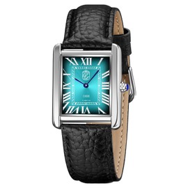 Pierre Lucerne 1888 Vintage Tank Style Swiss Inspired Mens Watch Aqua Dial MSRJR