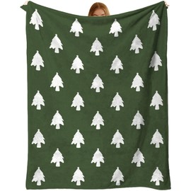 TXZZCHO Christmas Blanket Funny Christmas Tree Green Flannel Throw Blanket 50" X 60" for Couch Bed Home Decorations