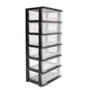 6 Clear Drawer Storage Organizer Rolling Cart,Movable Storage Tower for