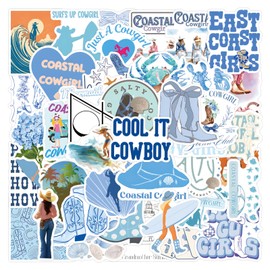 Cute Cowgirl Stickers Pack 55PCS for Water Bottles Laptop Luggage Guitar, Kechup Country Western Decals Vinyl Waterproof Stickers for Girls Women Adults Cool Decals