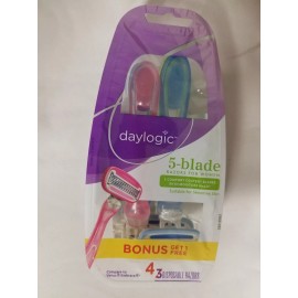 Daylogic 5-blade  4 razors for women moisture oils W/botanical oil