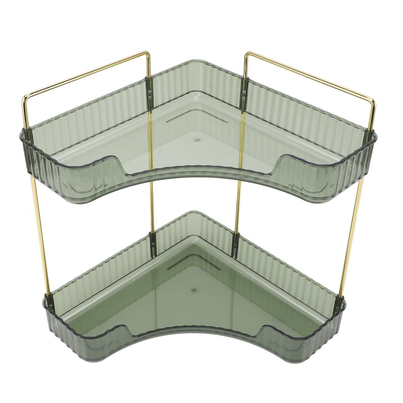 2 Tier Corner Bathroom Countertop Organizer Space Saving Easy Assembly