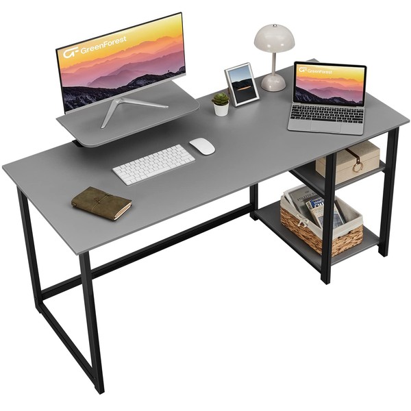 GreenForest Computer Desk with Monitor Stand,47 inch Home Office Desk