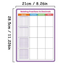 Lachilly Double Sided Dry Erase Handwriting Practice Boards Fractions Learning Place Value from Billions to Decimal Numbers Math Grid Manipulative Lapboard for Students
