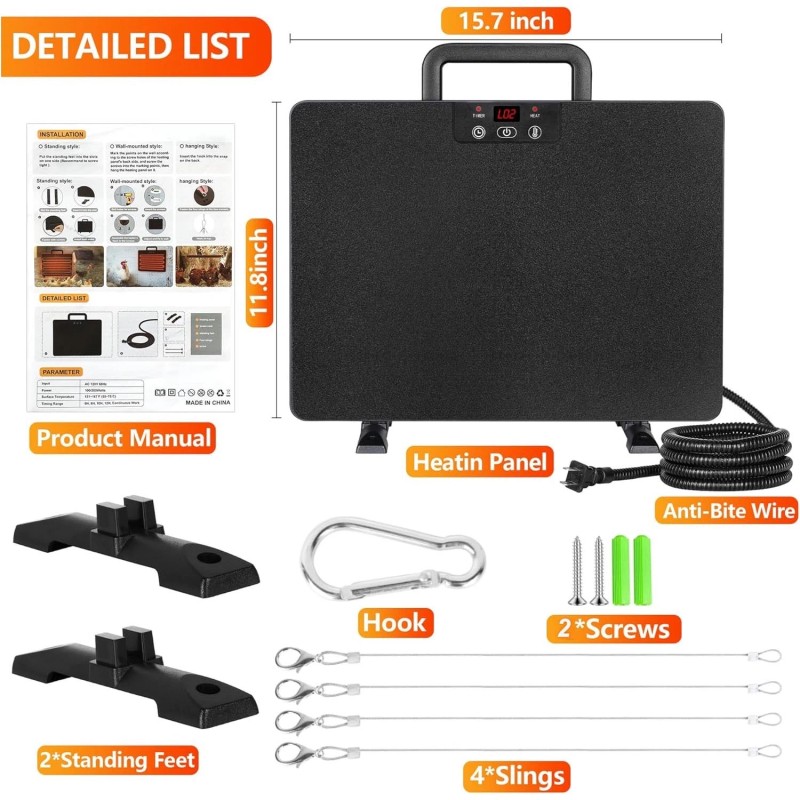 Smart Chicken Coop Heater 200 Watts Chick Heater Chicken Coop