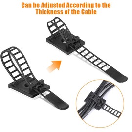 50 Packs Zip Tie Adhesive Mounts - Self-Adhesive Cable Clips Fasteners Cable Wire Clips - Cable Straps Tie Clamp Organizer - Cable Clamp Base Holders with Multi-Purpose Cable Tie