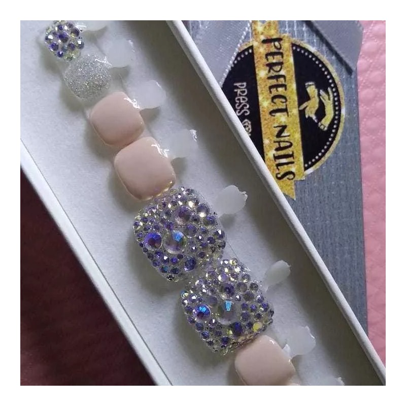 Perfect Nails Press On Uñas Pies Press On Diseño Navideños