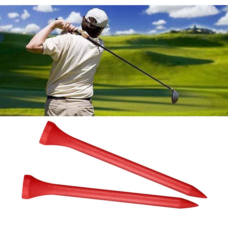 Zivisk Wooden Golf Tees 2-3/4" 100 Count 70mm Red