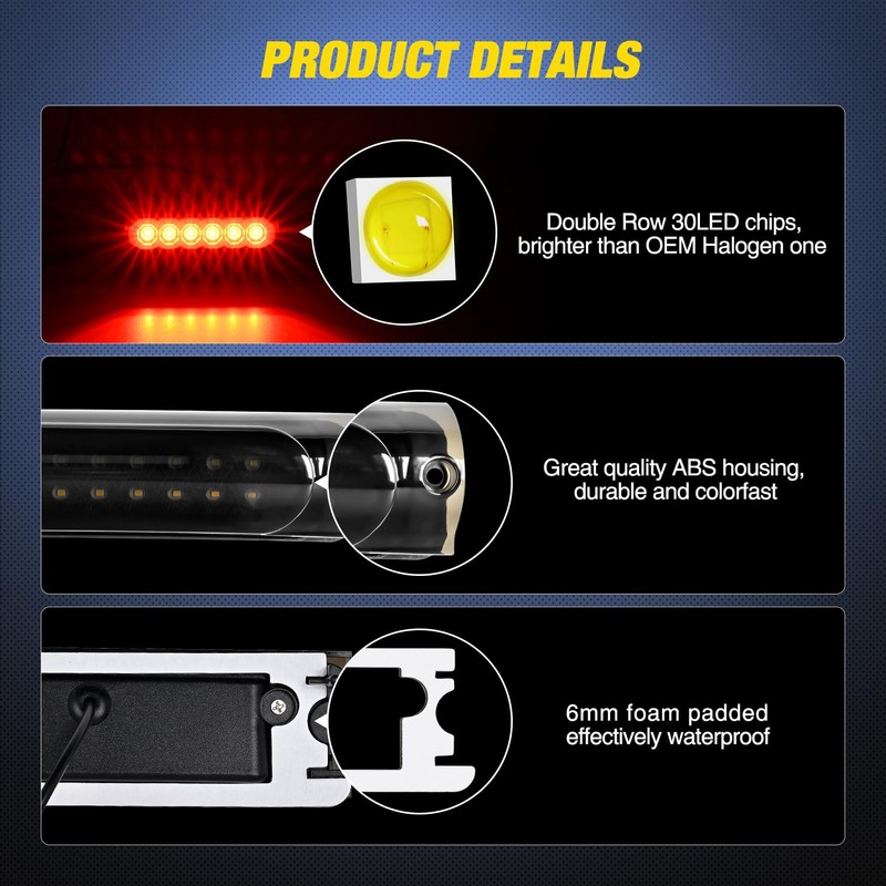 Nilight Third Brake Light Tail High Mount 3rd Stop Cargo