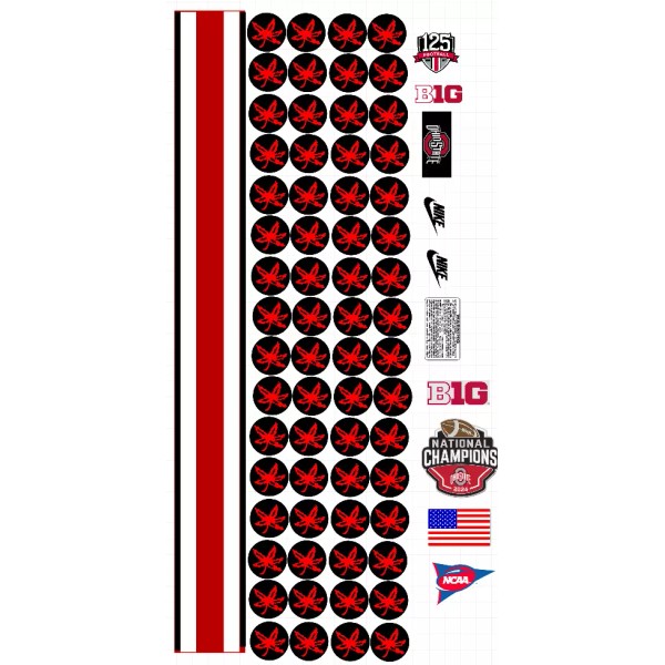 Mini OHIO STATE OSU BUCKEYES Football Helmet Decals One (1)