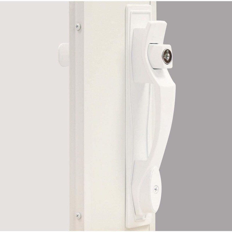 Larson Certified Storm Door White Push-Button Heavy-Duty Latch with Key