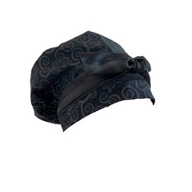 European Style Scrub Cap Ribbon – Black Swirls.- Scrub Hat for Women & Men tie Back | Working Cap with Holder. Unisex Surgical Caps, Nurses Hats | Dr. Hats